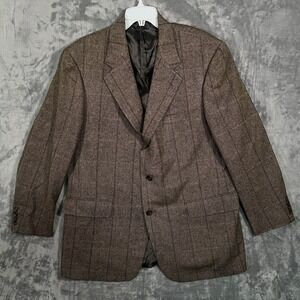 O'Connell's Lucas Chelf Cashmere Blazer Mens 44L Long Suit Sport Coat Brown